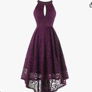 Fairy Couple purple Hi-low Halter Dress